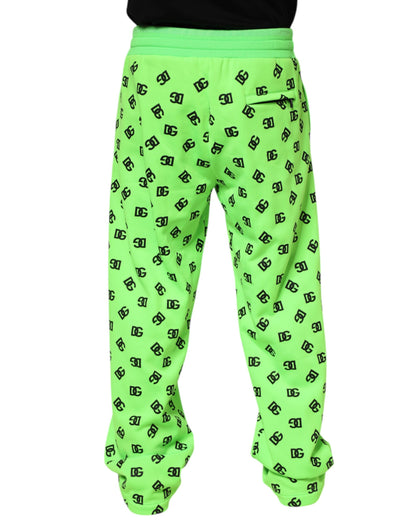 Dolce &amp; Gabbana – Jogginghose mit grünem Logo-Print für Herren