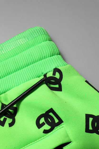 Dolce &amp; Gabbana – Jogginghose mit grünem Logo-Print für Herren