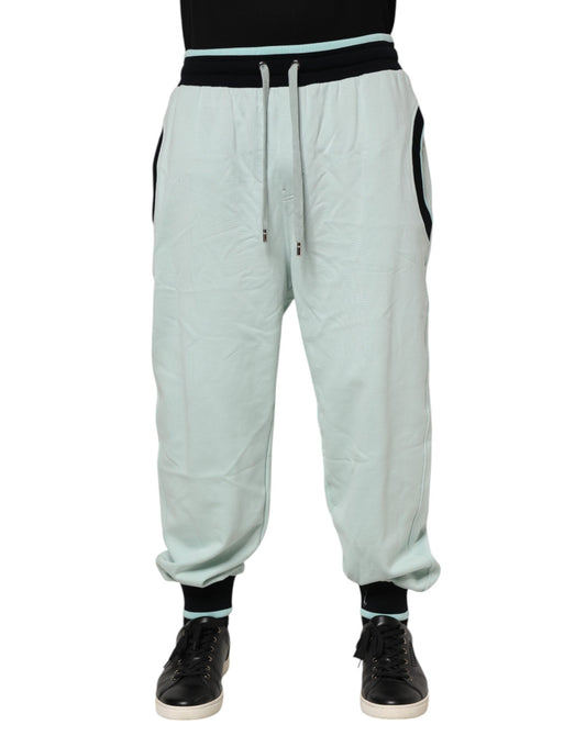 Dolce & Gabbana Light Green Cotton Men Jogger Sweatpants Pants