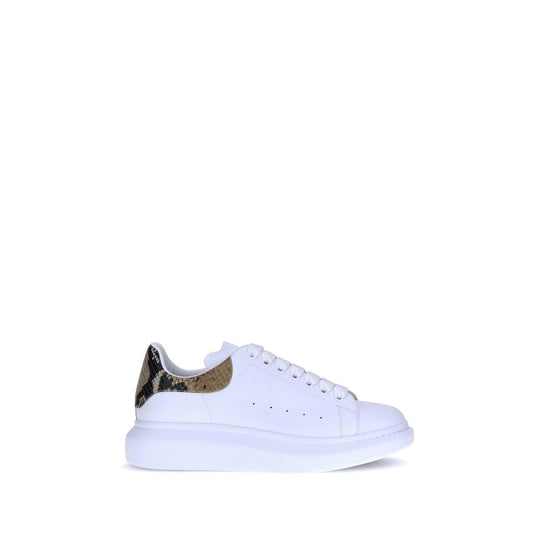 Alexander McQueen Weiße Kalbsleder Bos Taurus Plateau-Sneakers
