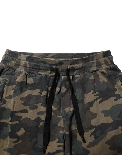 Dolce & Gabbana Brown Camouflage Cotton Men Jogger Pants