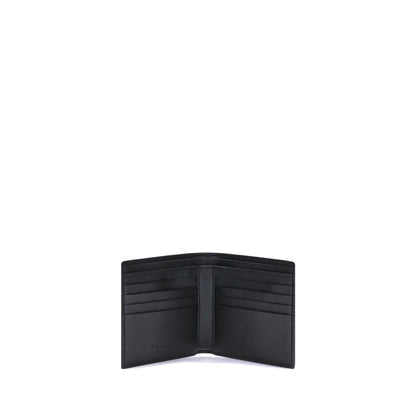 Alexander McQueen Schwarzes Kalbsleder Bos Taurus Portemonnaie