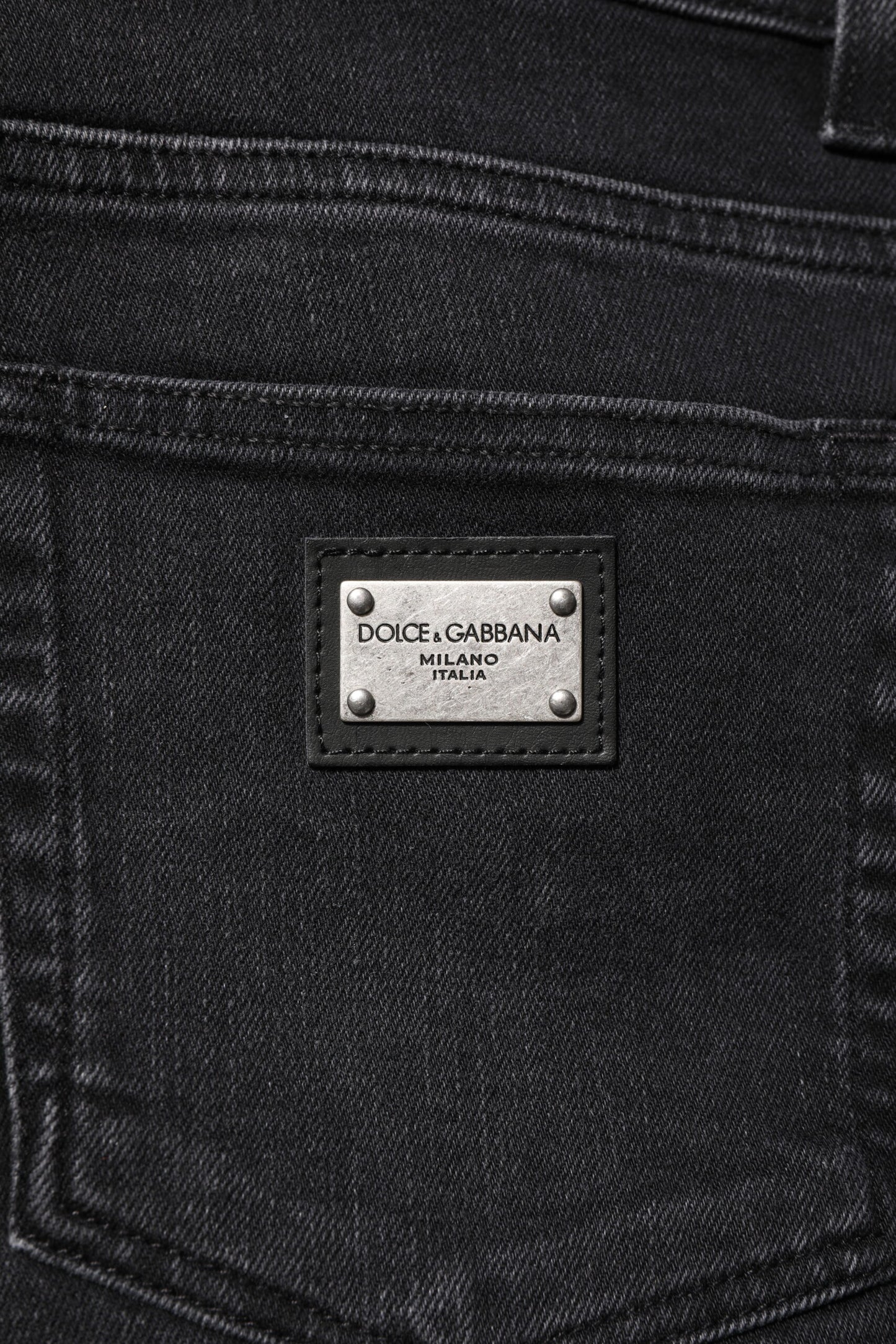 Dolce &amp; Gabbana – Schwarze Skinny-Jeans aus verwaschener Baumwolle