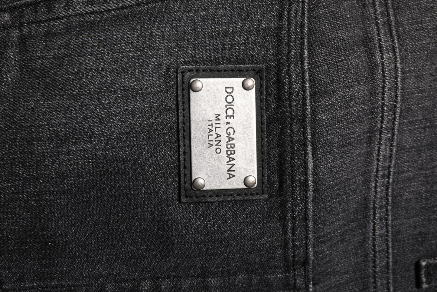 Dolce &amp; Gabbana Graue Jeans aus gewaschener Baumwolle mit lockerem Schnitt