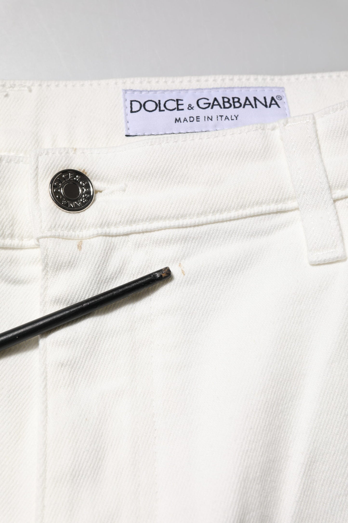 Dolce & Gabbana White Cotton Loose Men Denim Jeans