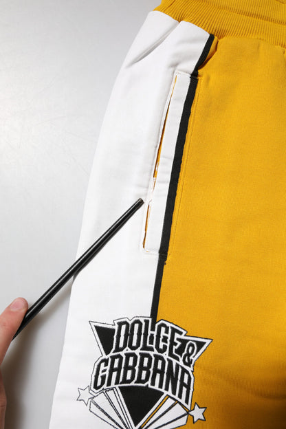Dolce &amp; Gabbana – Gelbe Jogginghose mit Kordelzug und Print