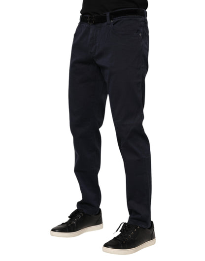 Dolce & Gabbana Blue Cotton Tapered Denim Jeans
