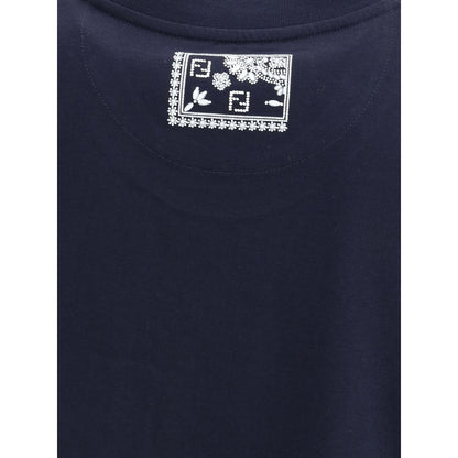Fendi Blaues Baumwoll-T-Shirt