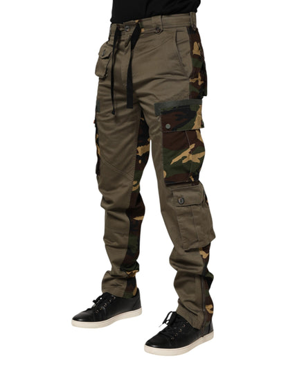 Dolce &amp; Gabbana – Cargohose aus Baumwolle in Camouflage-Optik in Braun