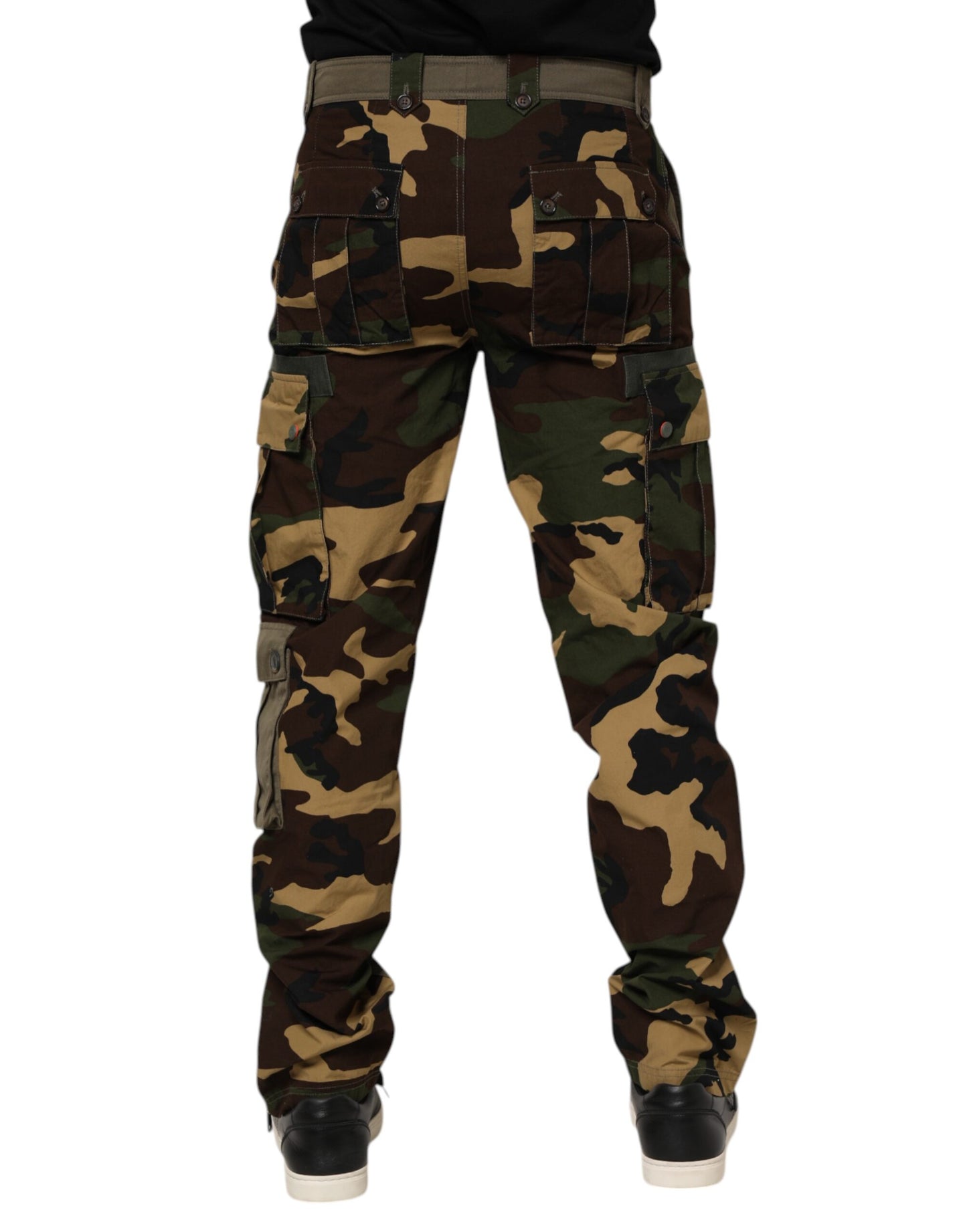 Dolce &amp; Gabbana – Cargohose aus Baumwolle in Camouflage-Optik in Braun