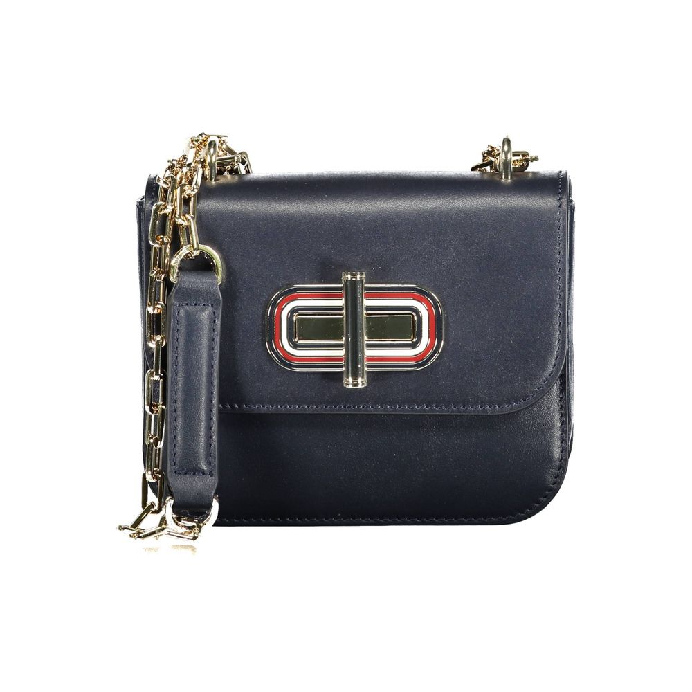 Tommy Hilfiger – Blaue Lederhandtasche