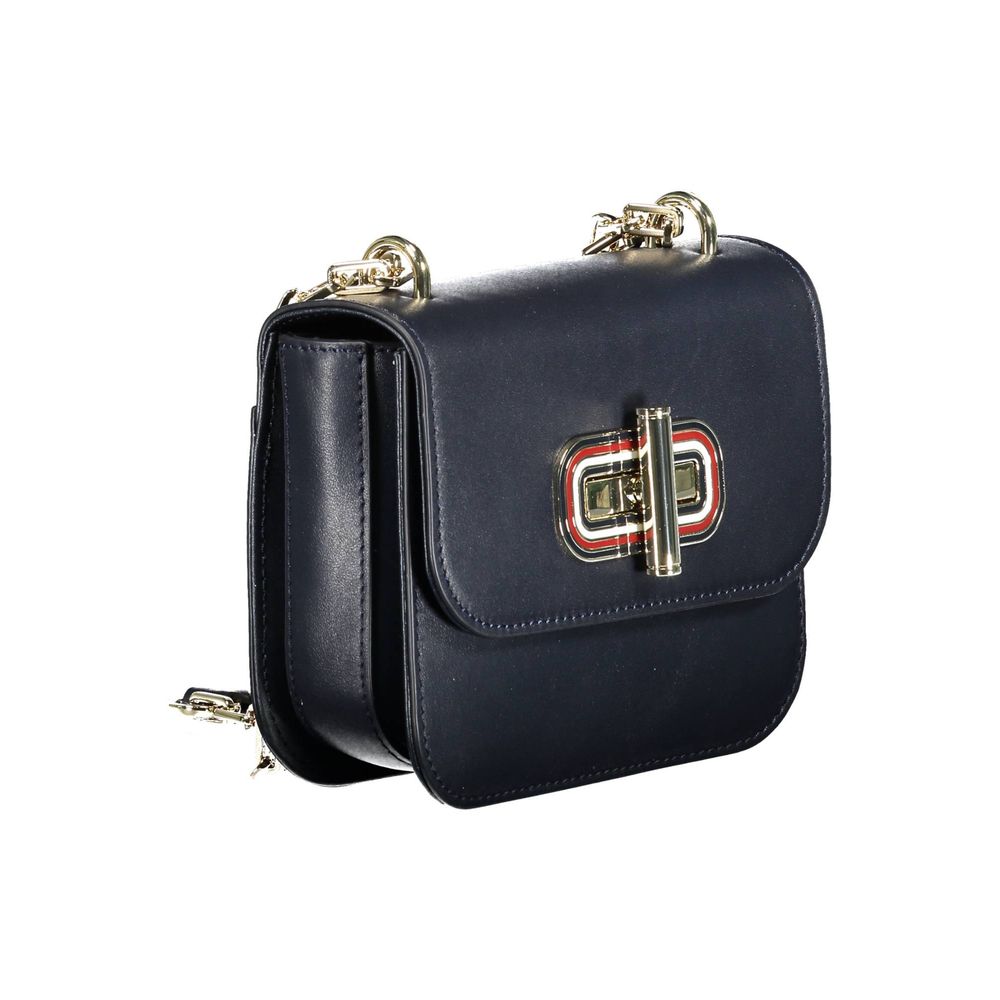 Tommy Hilfiger – Blaue Lederhandtasche