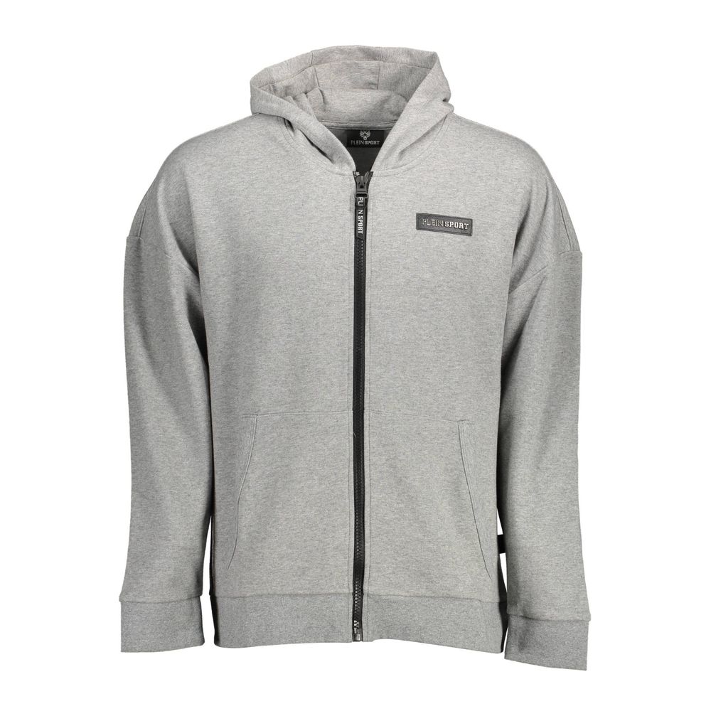 Plein Sport Gray Cotton Men Sweater