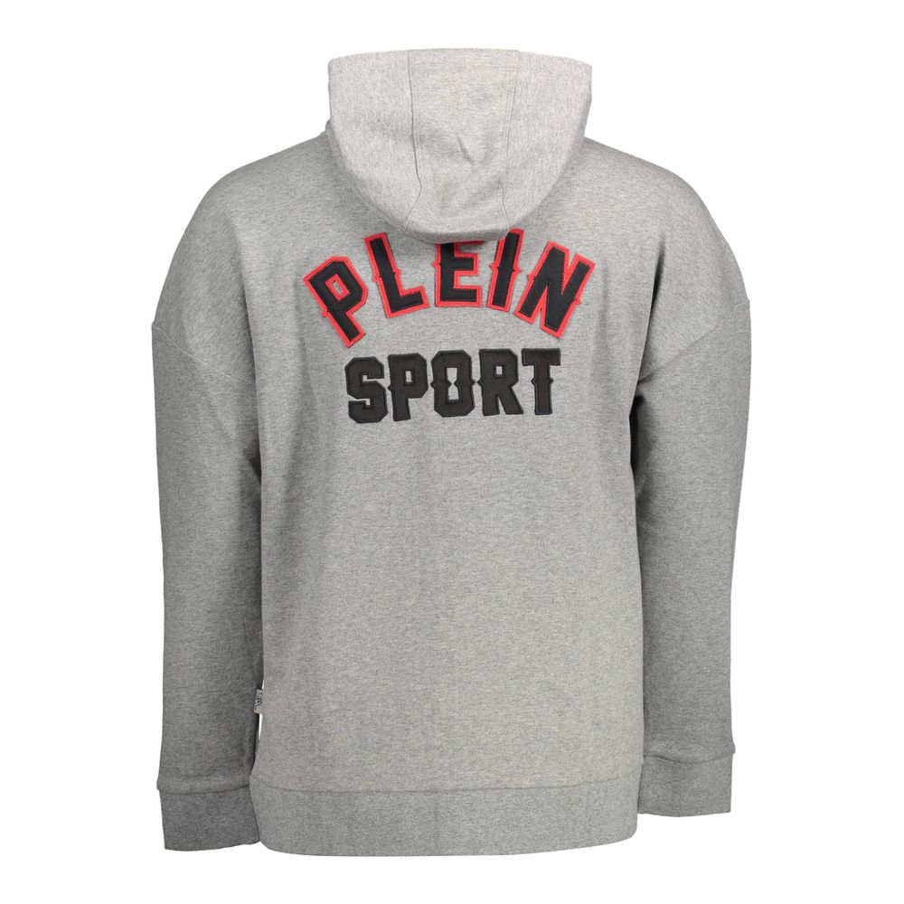Plein Sport Gray Cotton Men Sweater