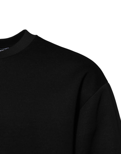 Dolce &amp; Gabbana – Schwarzer Modal-Pullover mit DG-Logo-Plakette
