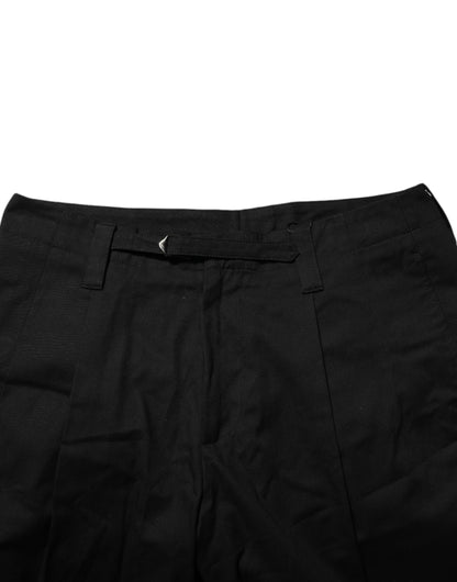 Dolce &amp; Gabbana – Knielange Bermudashorts aus schwarzer Baumwolle für Herren