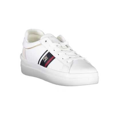 Tommy Hilfiger – Weiße Polyester-Sneaker