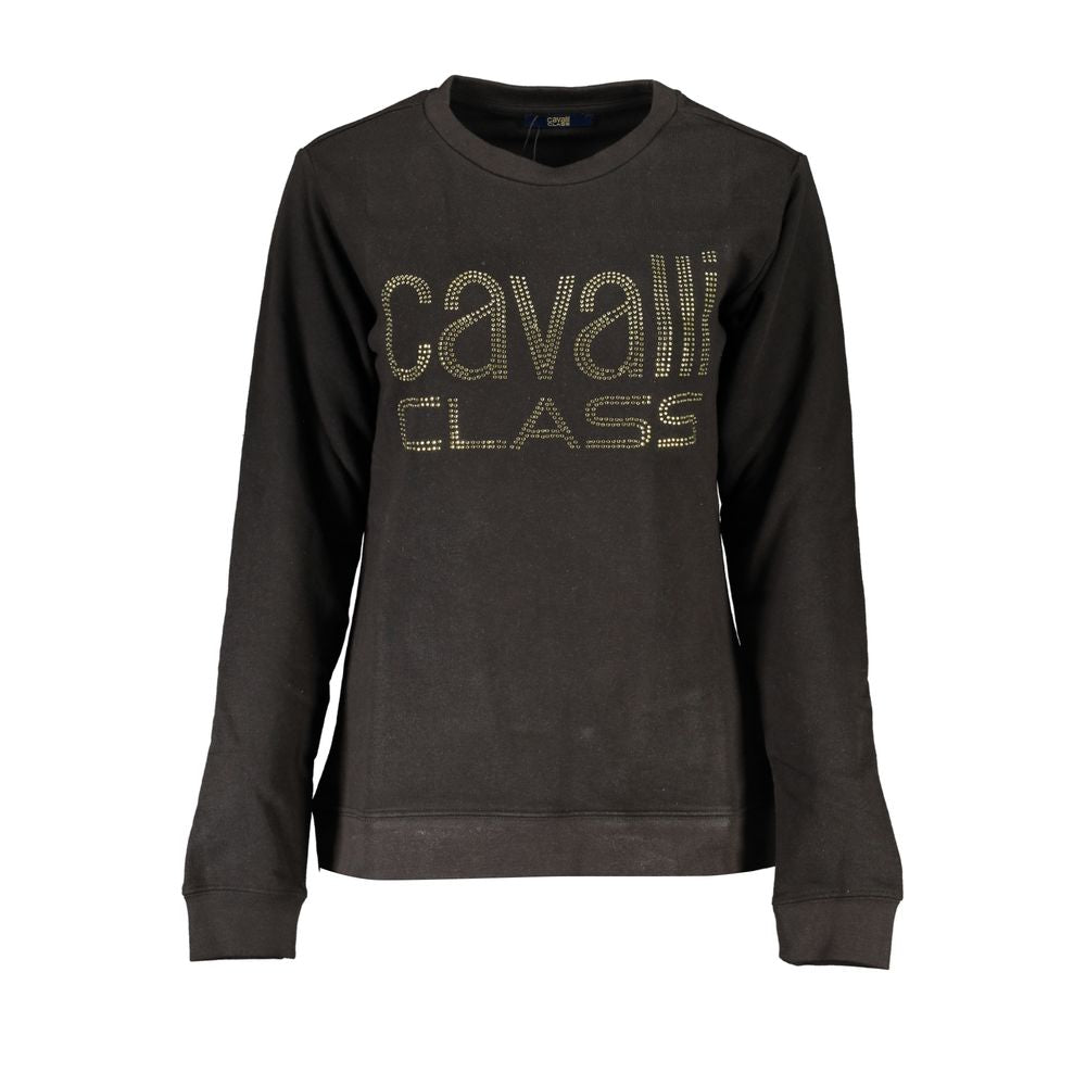 Cavalli Class Schwarzer Baumwollpullover für Damen