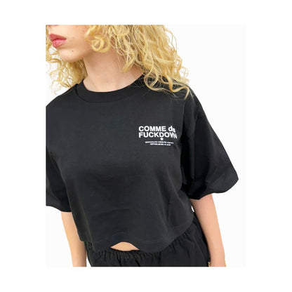 Comme Des Fuckdown Schwarzes Baumwoll-Damen-T-Shirt