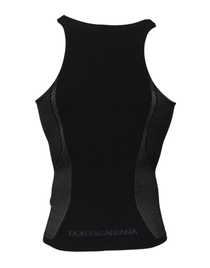 Dolce & Gabbana Black Nylon Sleeveless Underwear Tank T-shirt