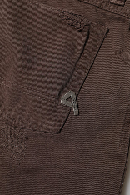 CYCLE Braune Skinny-Casual-Jeans aus Baumwolle mit niedriger Taille