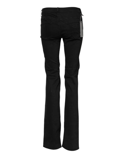 Ermanno Scervino – Schwarze Bootcut-Jeans aus Baumwollstretch