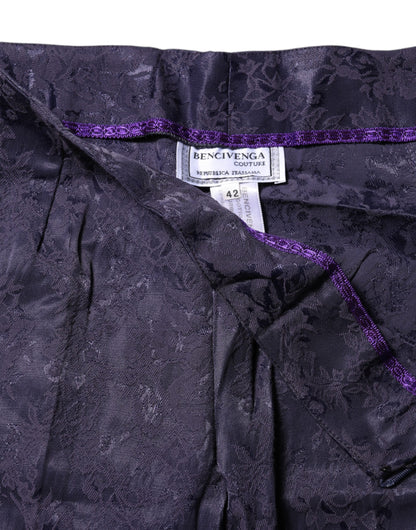 BENCIVENGA Lila Jacquard-Hose mit hoher Taille