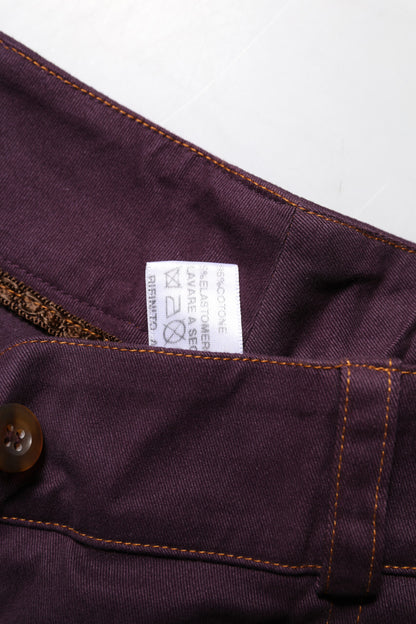 BENCIVENGA – Violette, hoch taillierte, schmal zulaufende Hose