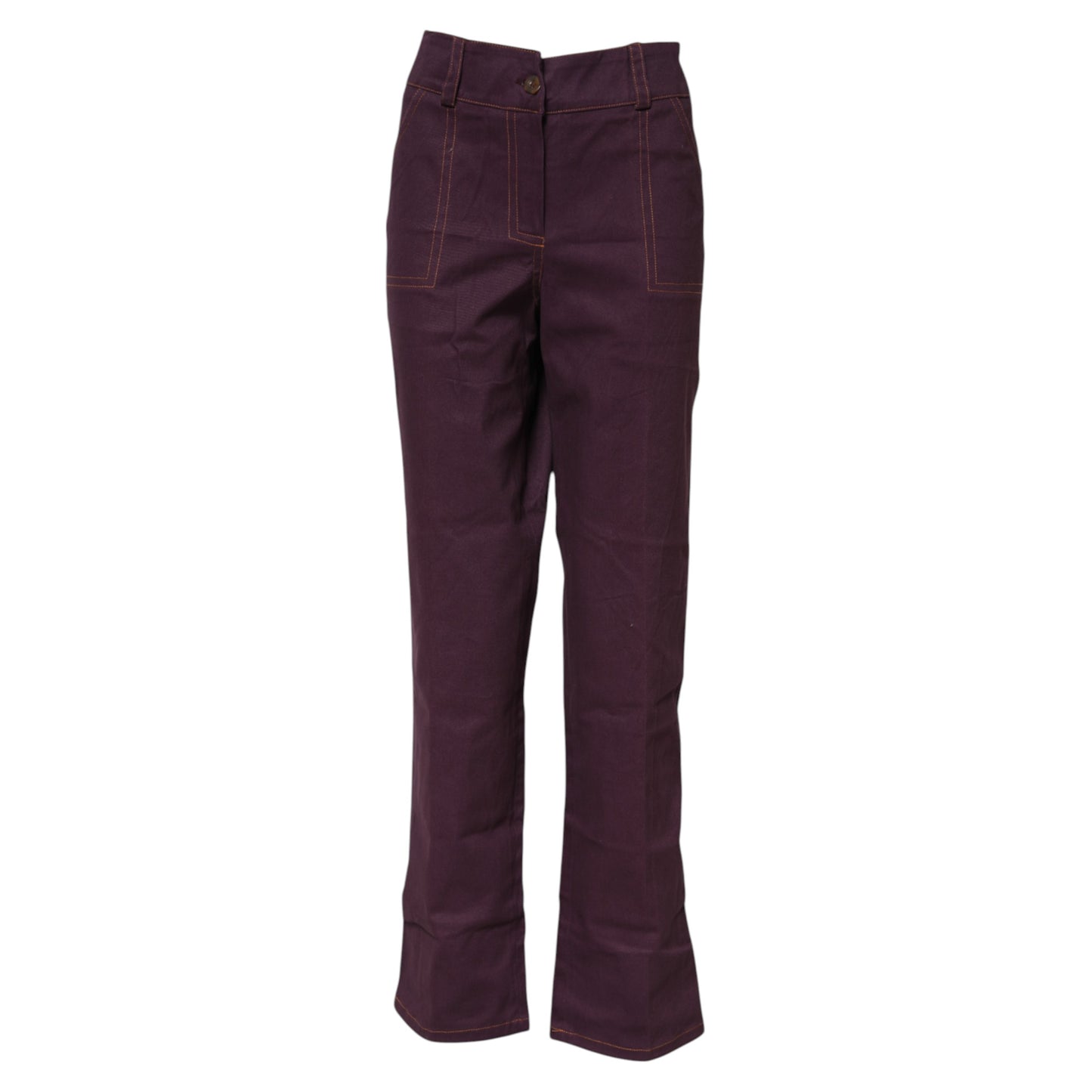 BENCIVENGA – Violette, hoch taillierte, schmal zulaufende Hose