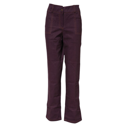 BENCIVENGA – Violette, hoch taillierte, schmal zulaufende Hose