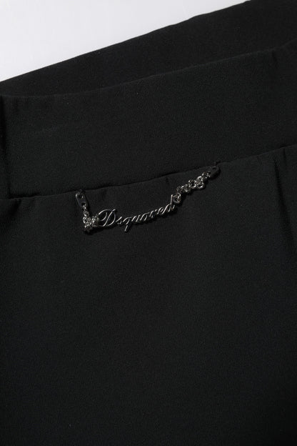 Dsquared² Schwarze Schlaghose aus Polyester mit hoher Taille