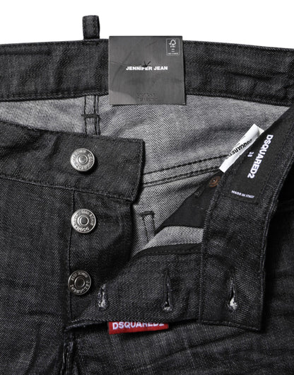 Dsquared² – Schwarze Skinny-Jeans aus Baumwolle mit niedriger Taille
