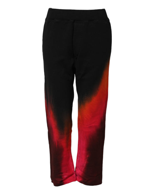 Dsquared² – Jogginghose aus Baumwolle in Schwarz und Rot mit gerader Passform