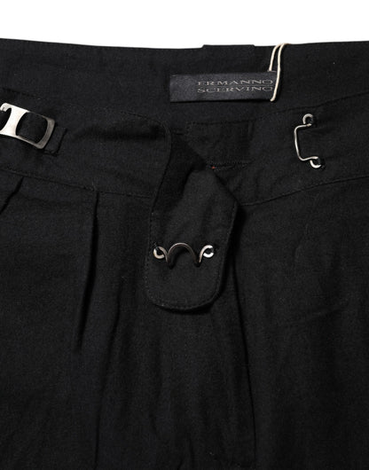 Ermanno Scervino – Schwarze Hose mit gerader Passform und hoher Taille
