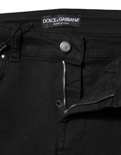 Dolce &amp; Gabbana – Schwarze Slim-Fit-Jeans aus Baumwollstretch