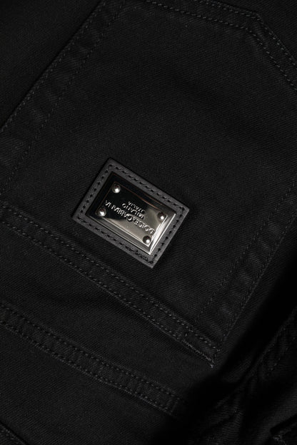 Dolce & Gabbana Black Boyfriend Cotton Mid Waist Denim Jeans