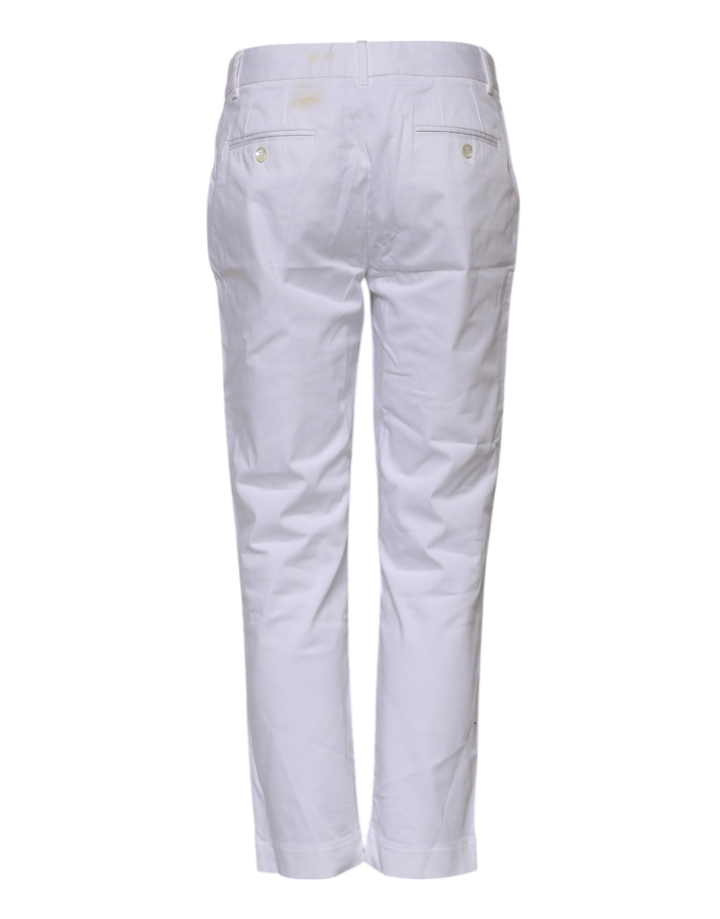 Dolce & Gabbana White Cotton Stretch Mid Waist Jeans