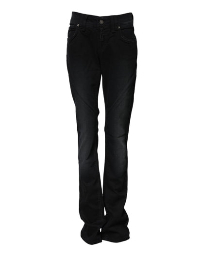 John Galliano – Schwarze, konisch zulaufende Jeans aus Baumwolle mit mittlerer Taille