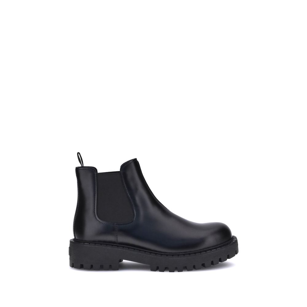 Prada Chelsea Boots aus schwarzem Kalbsleder (Bos Taurus)