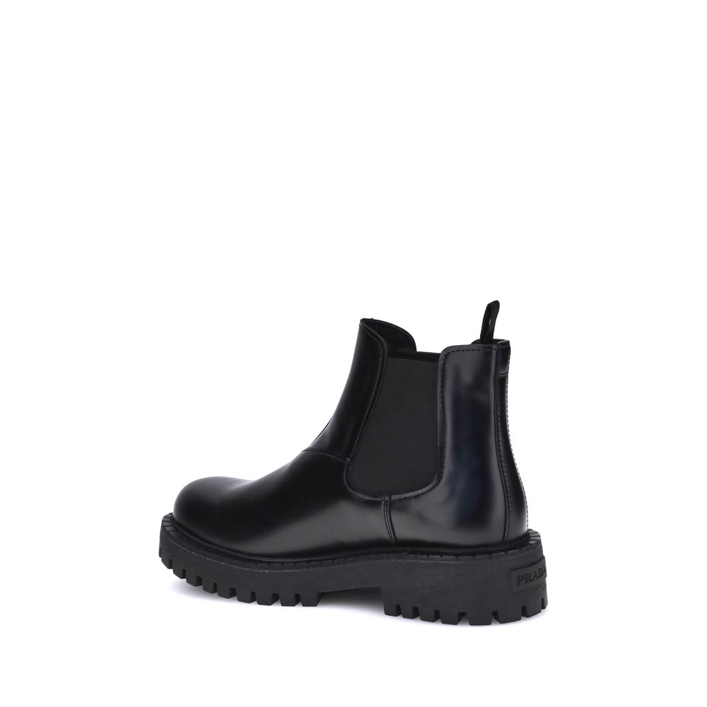 Prada Chelsea Boots aus schwarzem Kalbsleder (Bos Taurus)