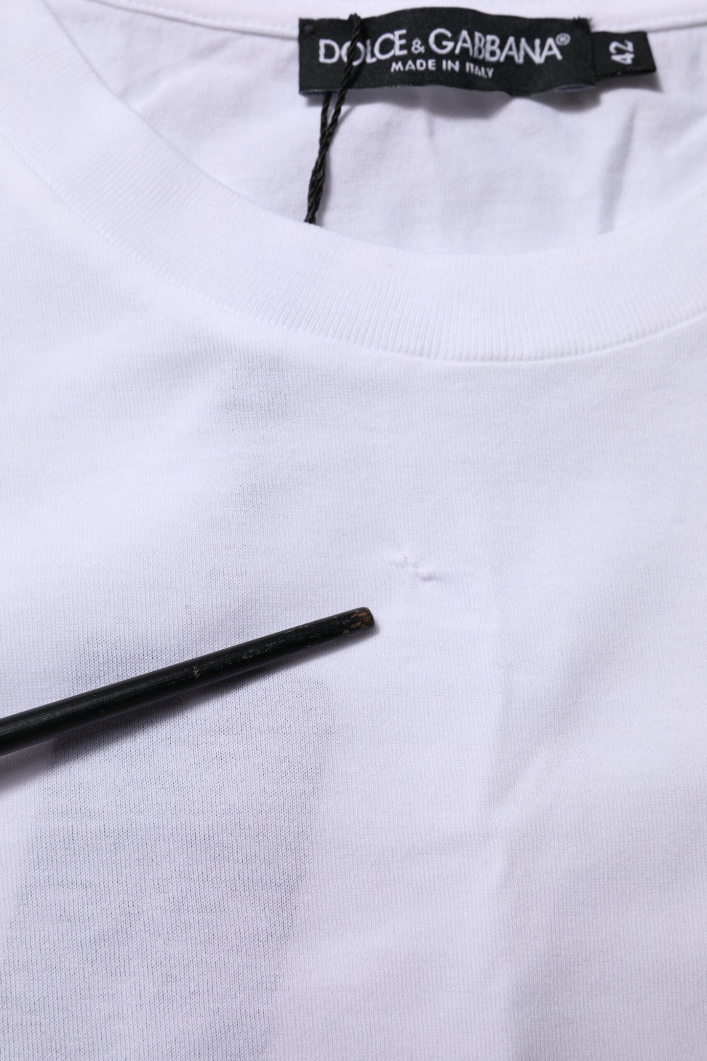 Dolce &amp; Gabbana – Weißes T-Shirt aus Baumwolle mit Rundhalsausschnitt und kurzen Ärmeln