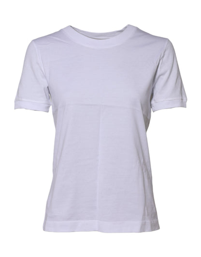 Dolce &amp; Gabbana – Weißes T-Shirt aus Baumwolle mit Rundhalsausschnitt und kurzen Ärmeln
