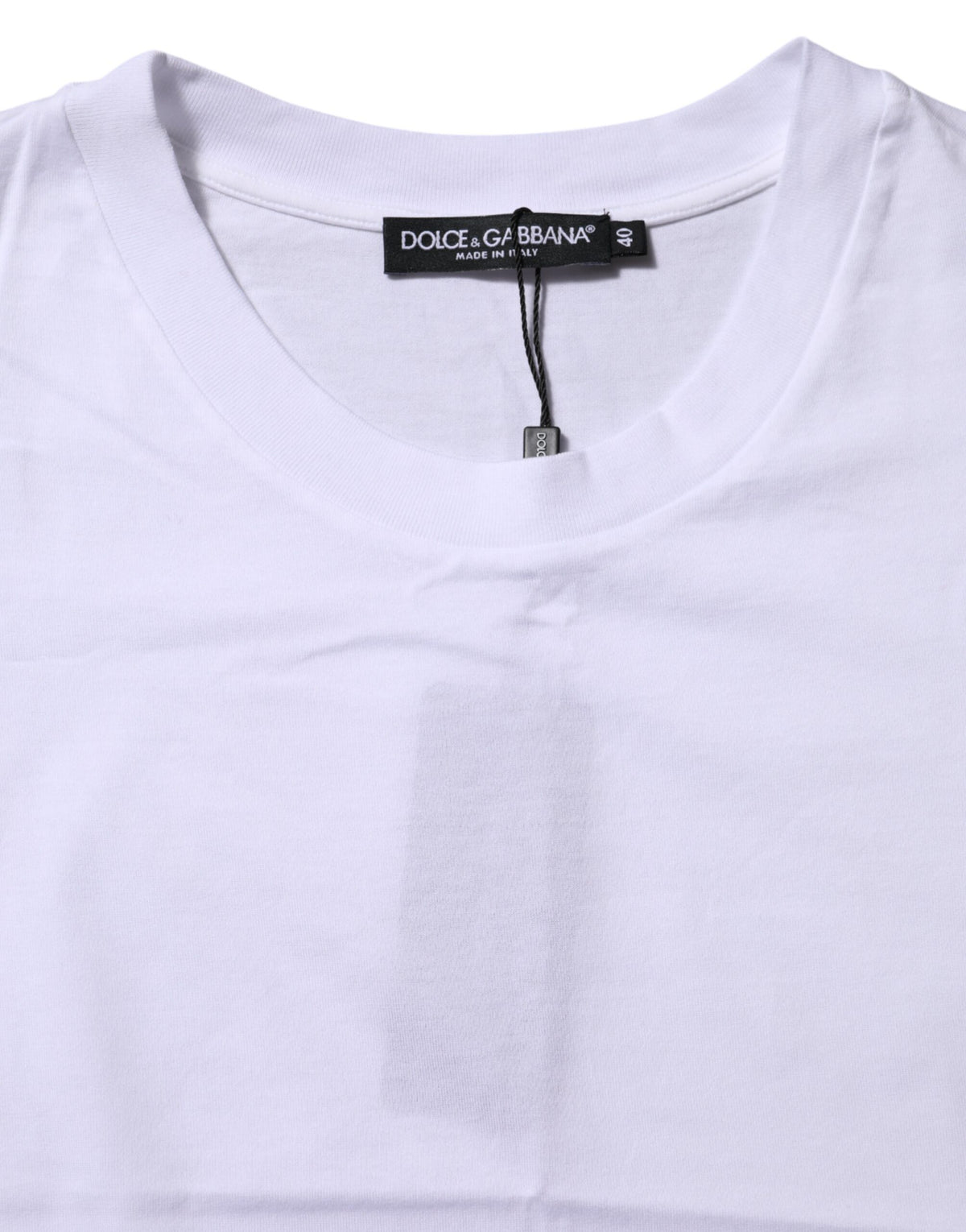 Dolce &amp; Gabbana – Weißes T-Shirt aus Baumwolle mit Rundhalsausschnitt und kurzen Ärmeln