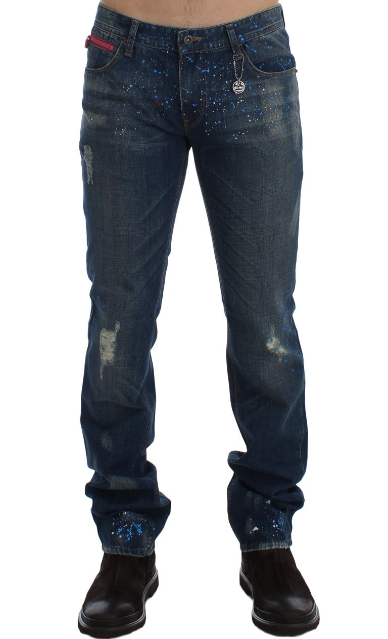 Costume National Jeans in Blau mit Waschung und schmaler Passform