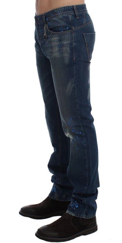 Costume National Jeans in Blau mit Waschung und schmaler Passform