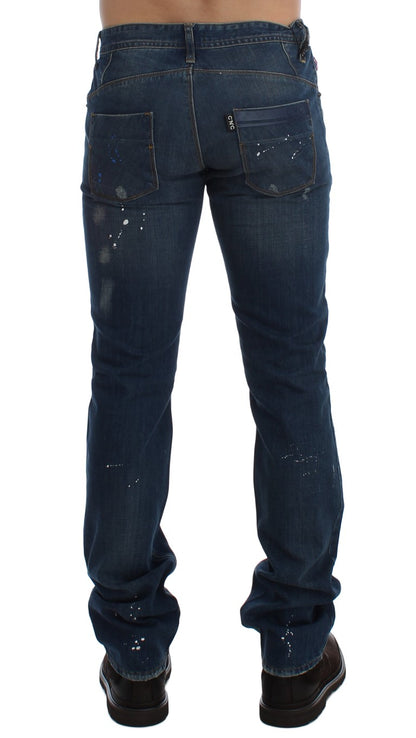 Costume National Jeans in Blau mit Waschung und schmaler Passform