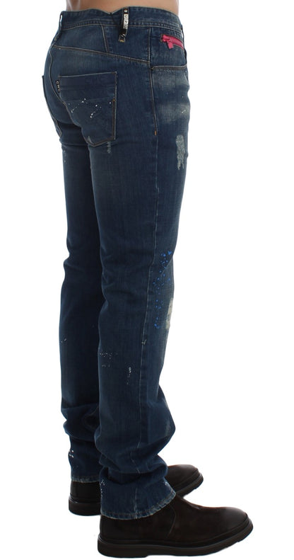 Costume National Jeans in Blau mit Waschung und schmaler Passform