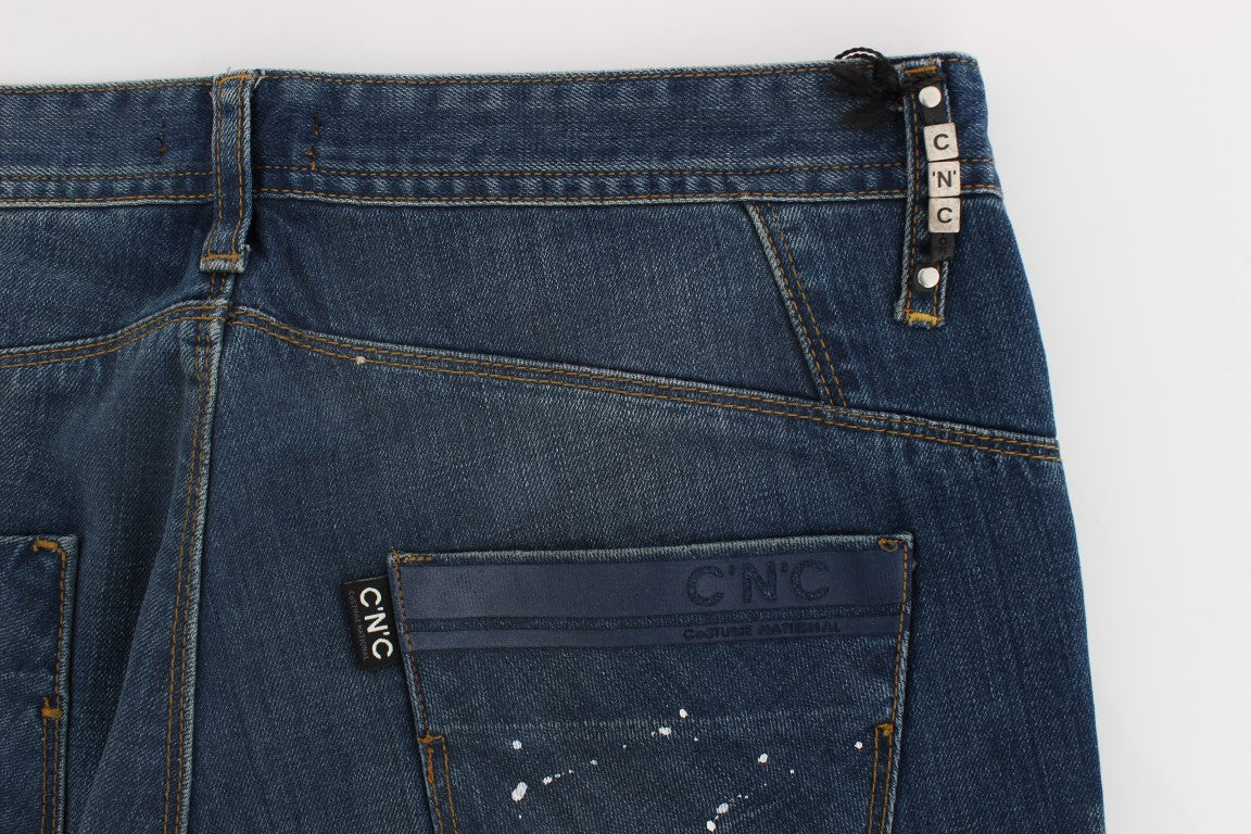Costume National Jeans in Blau mit Waschung und schmaler Passform