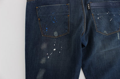 Costume National Jeans in Blau mit Waschung und schmaler Passform