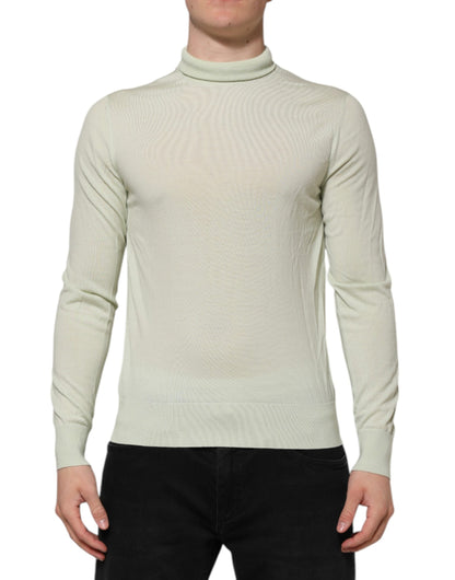 Dolce & Gabbana Mint Green Wool Turtleneck Pullover Sweater